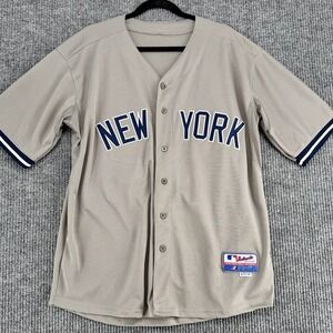 Majestic NY Yankees Jersey Mens 48 Gray Authentic MLB Sewn #99